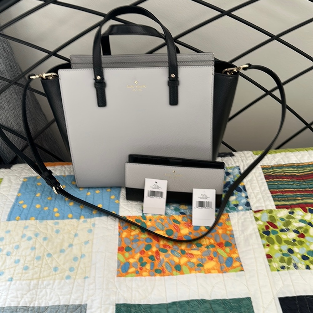 Kate Spade Grand Street Colorblock Hayden Satchel and Wallet WKRU4852, WLRU2890